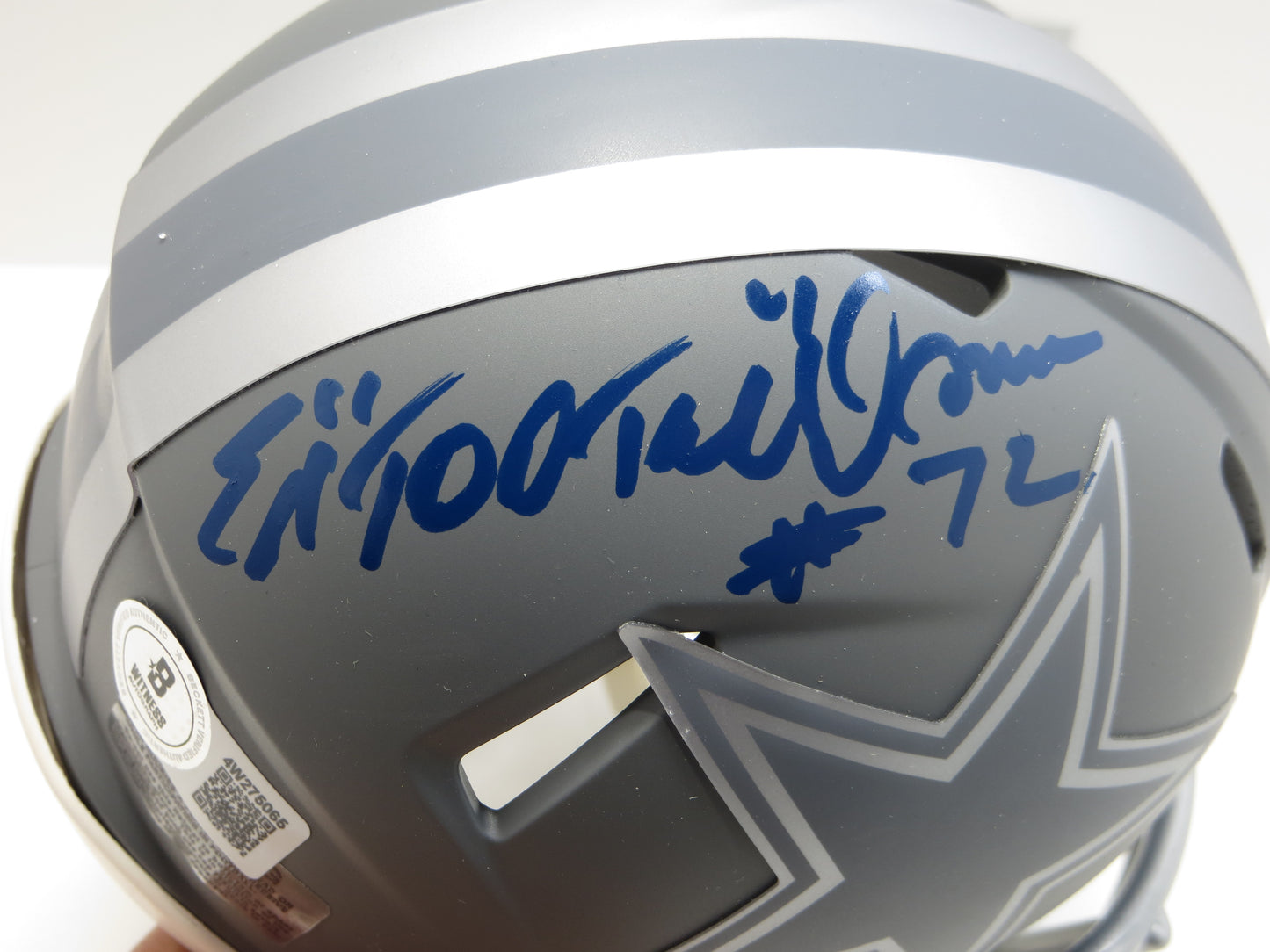 ED TOO TALL JONES SIGNED DALLAS COWBOYS SLATE MINI HELMET BAS COA