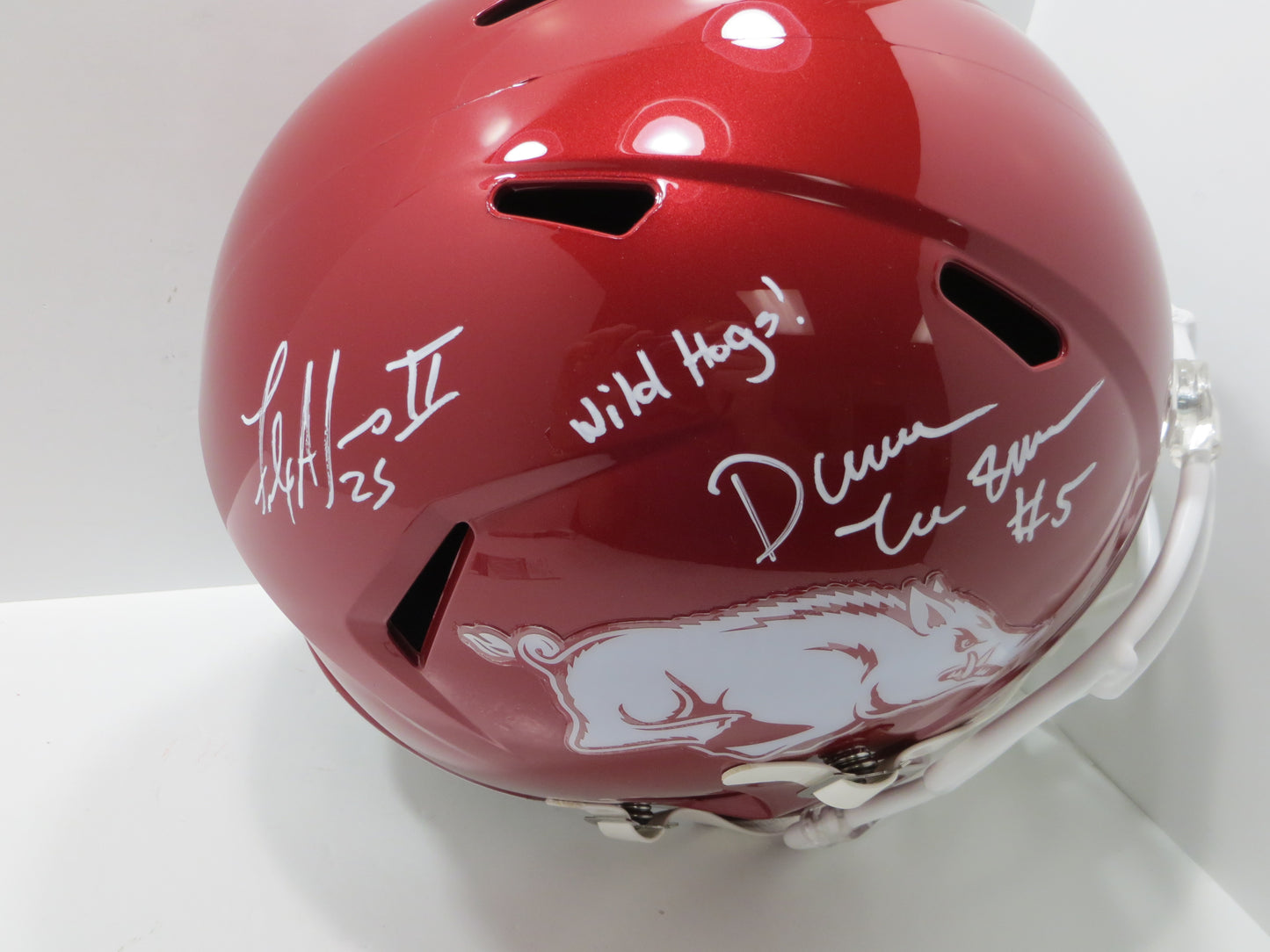 DARREN McFADDEN FELIX JONES SIGNED ARKANSAS RAZORBACKS HELMET w/WildHogs JSA
