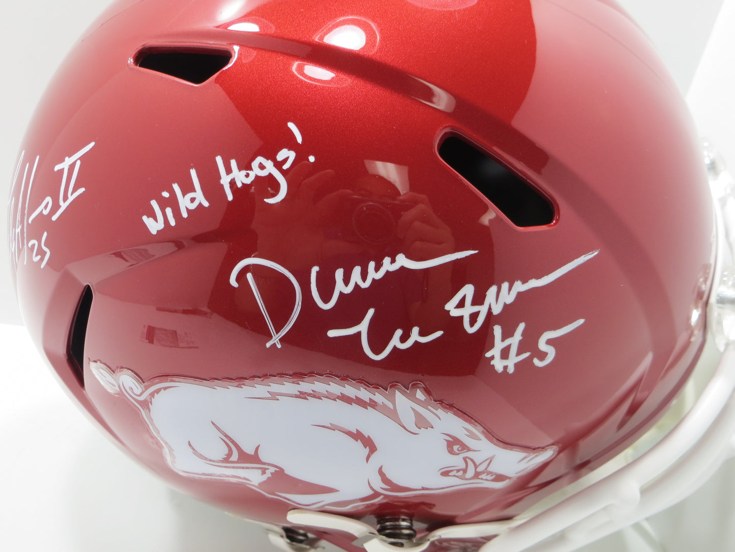 DARREN McFADDEN FELIX JONES SIGNED ARKANSAS RAZORBACKS HELMET w/WildHogs JSA