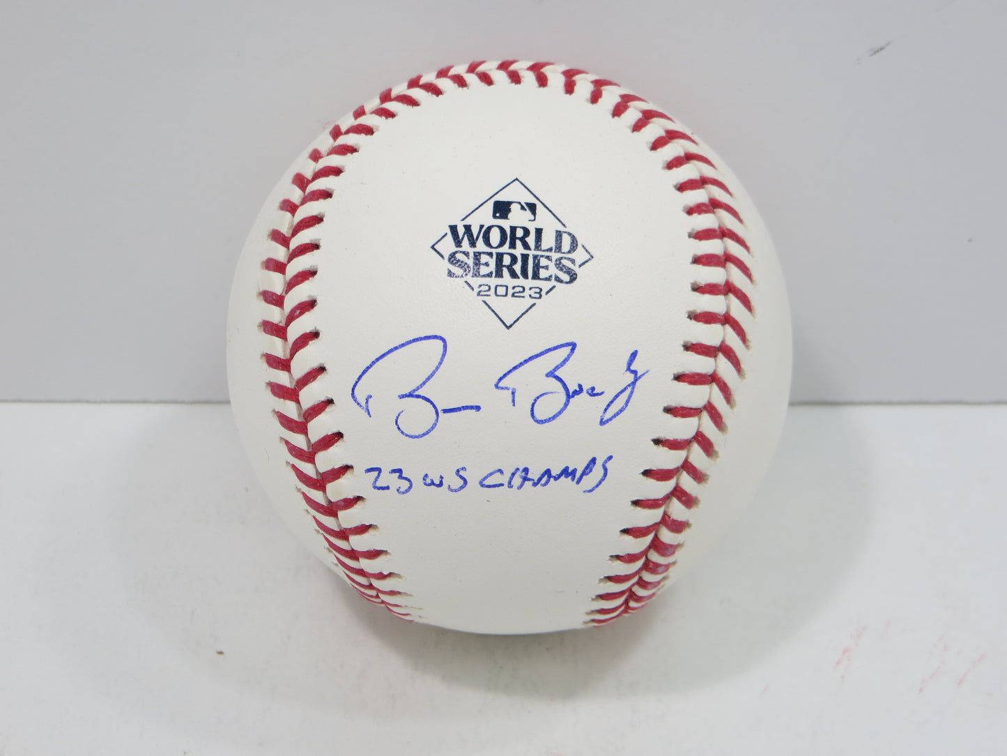 BRUCE BOCHY SIGNED Rawlings 2023 World Series BASEBALL w/INSC Texas Rangers JSA