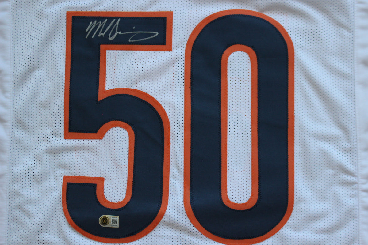 MIKE SINGLETARY CHICAGO BEARS SIGNED WHITE JERSEY Baylor Bears BAS COA