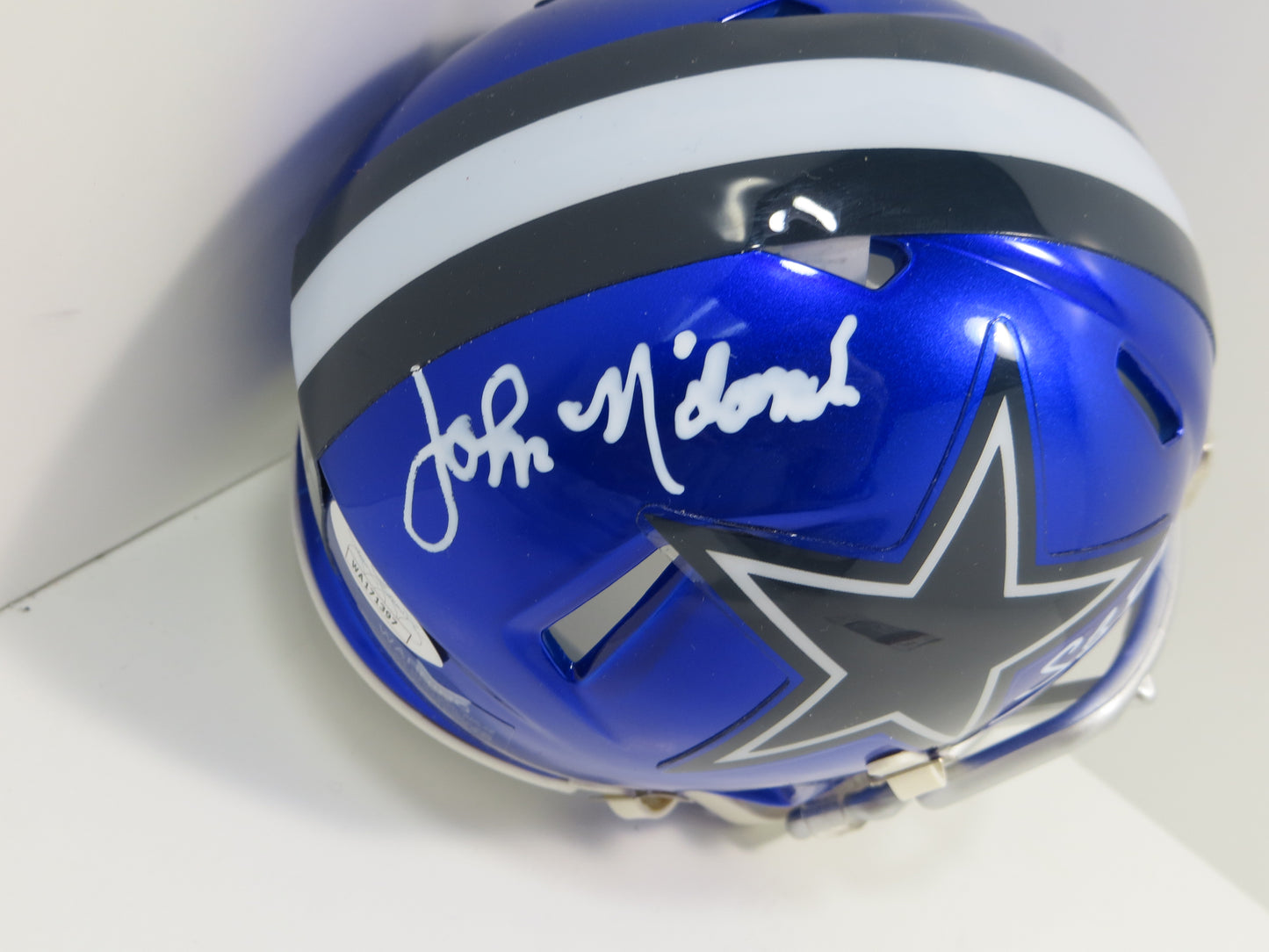 JOHN NILAND DALLAS COWBOYS SIGNED RIDDELL FLASH MINI HELMET w/SBVI JSA COA