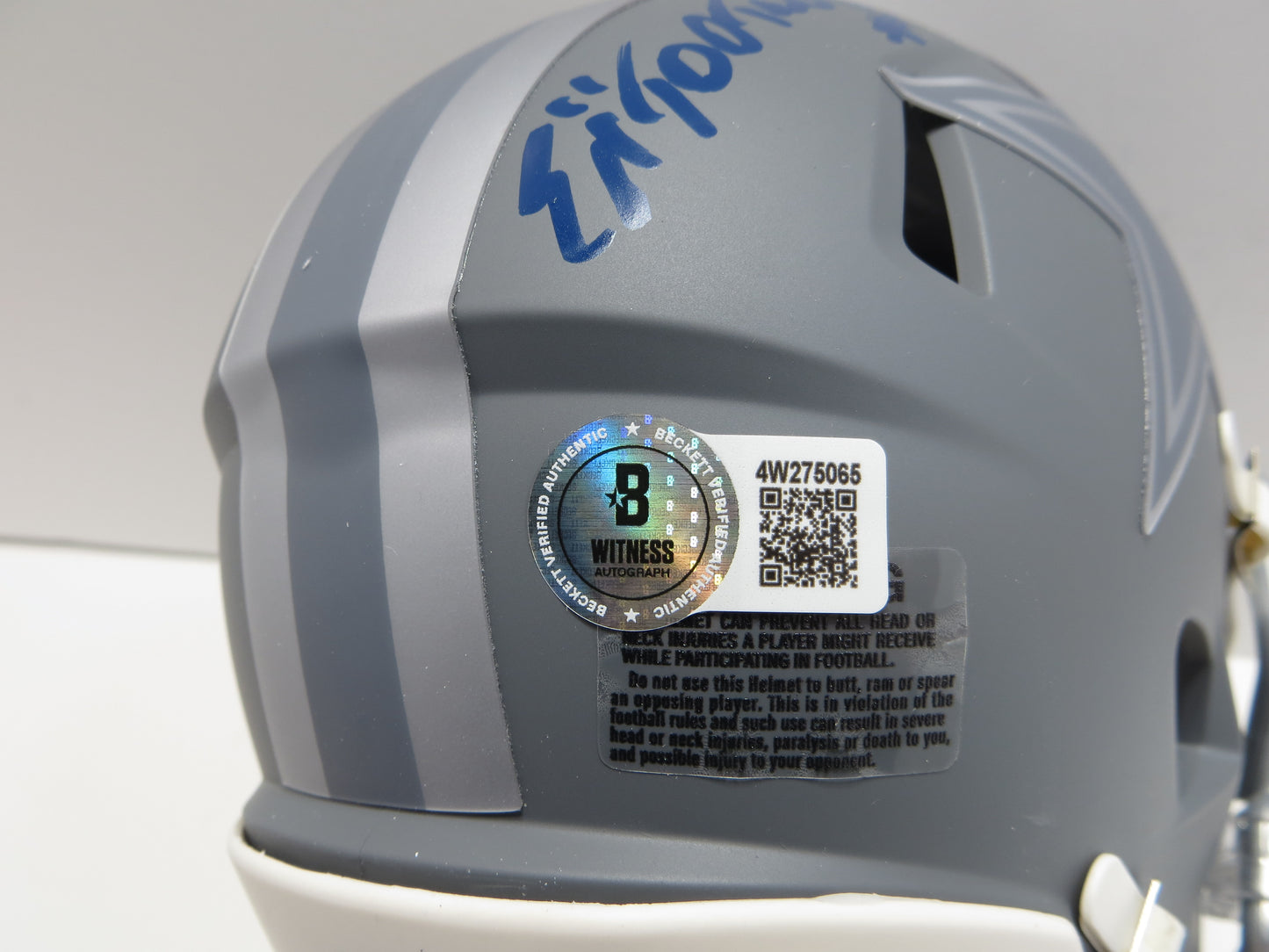 ED TOO TALL JONES SIGNED DALLAS COWBOYS SLATE MINI HELMET BAS COA