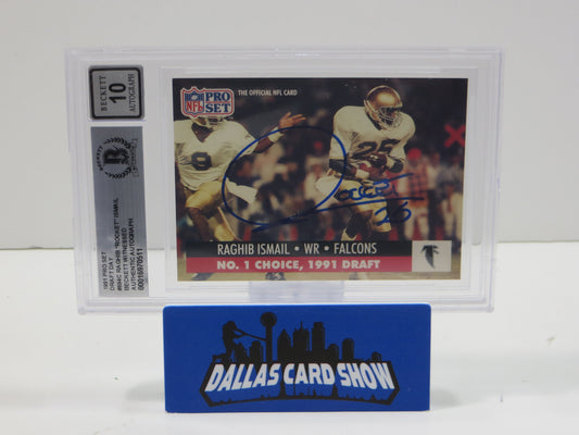 1991 PRO SET DRAFT DAY #694C RAGHIB "ROCKET" ISMAIL BGS AUTO 10