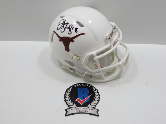 JORDAN SHIPLEY SIGNED TEXAS LONGHORNS Riddell MINI HELMET BAS COA
