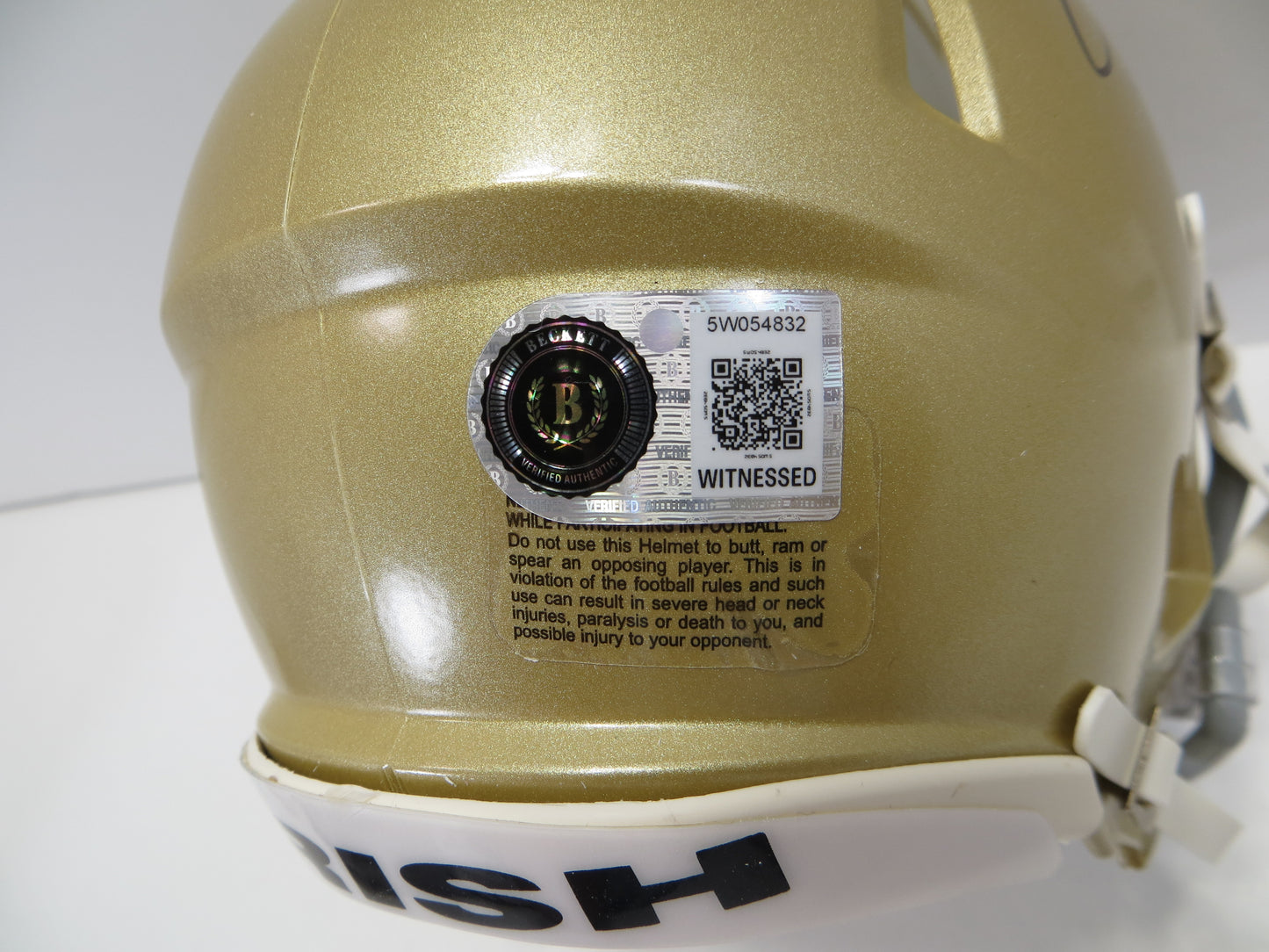 TONY RICE SIGNED NOTRE DAME ND FIGHTING IRISH RIDDELL MINI HELMET BAS