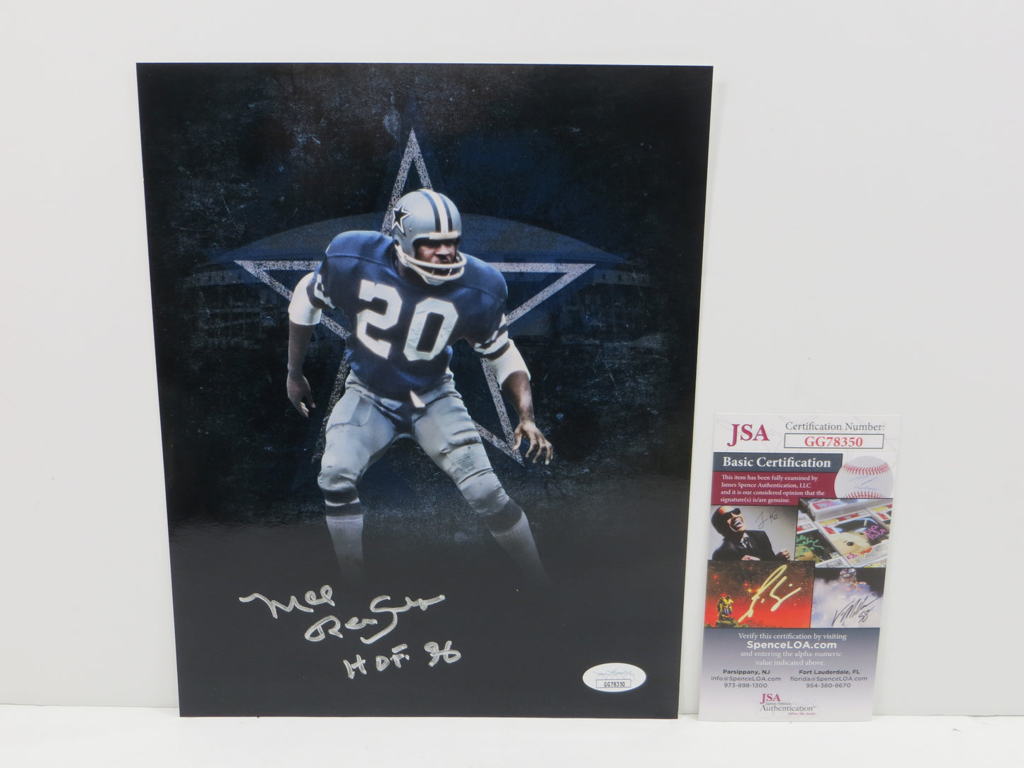 MEL RENFRO SIGNED DALLAS COWBOYS 8x10 CUSTOM EDIT PHOTO with HOF 96 JSA COA