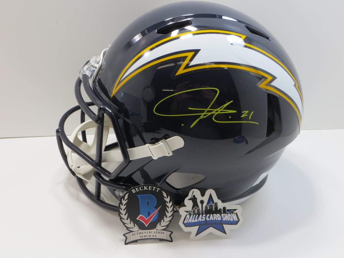 LaDAINIAN TOMLINSON CHARGERS SIGNED Throwback FULL SIZE HELMET TCU BAS