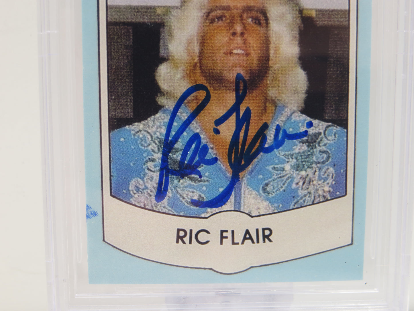RIC FLAIR SIGNED 1982 Wrestling All Stars REPRINT Card BGS BAS SLAB AUTO 10