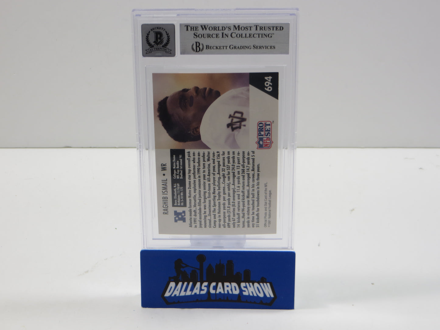 1991 PRO SET DRAFT DAY #694C RAGHIB "ROCKET" ISMAIL BGS AUTO 10