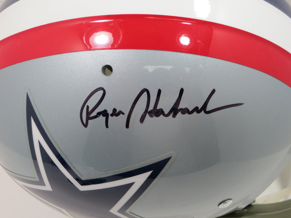 ROGER STAUBACH SIGNED DALLAS COWBOYS 1976 2-BAR TK RIDDELL HELMET JSA COA