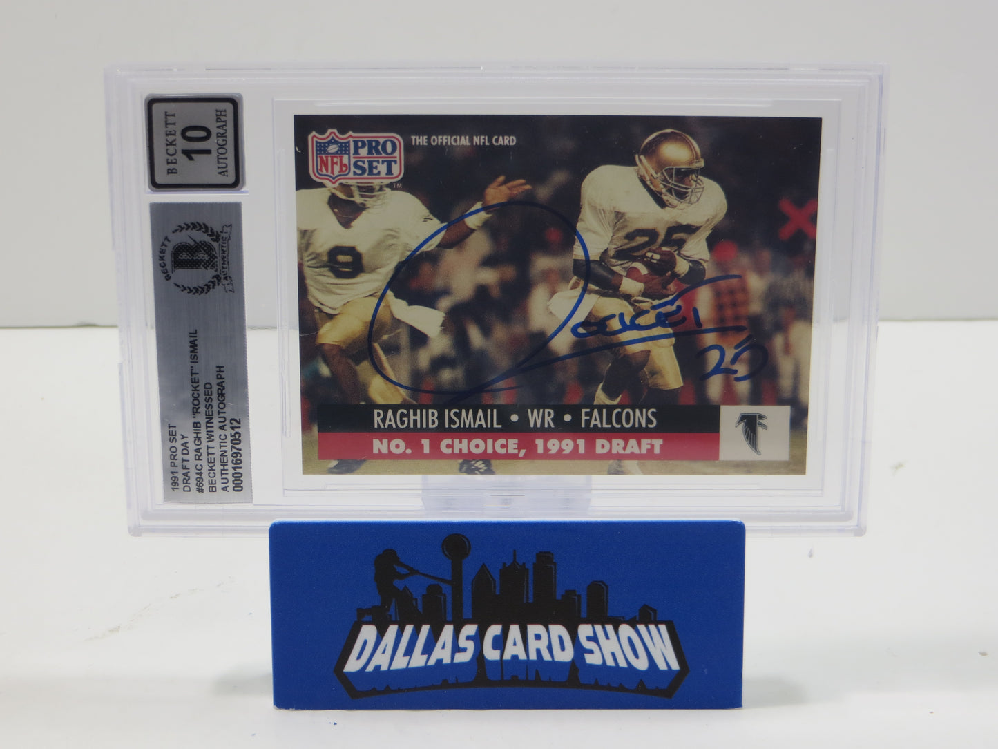 1991 PRO SET DRAFT DAY #694C RAGHIB "ROCKET" ISMAIL BGS AUTO 10