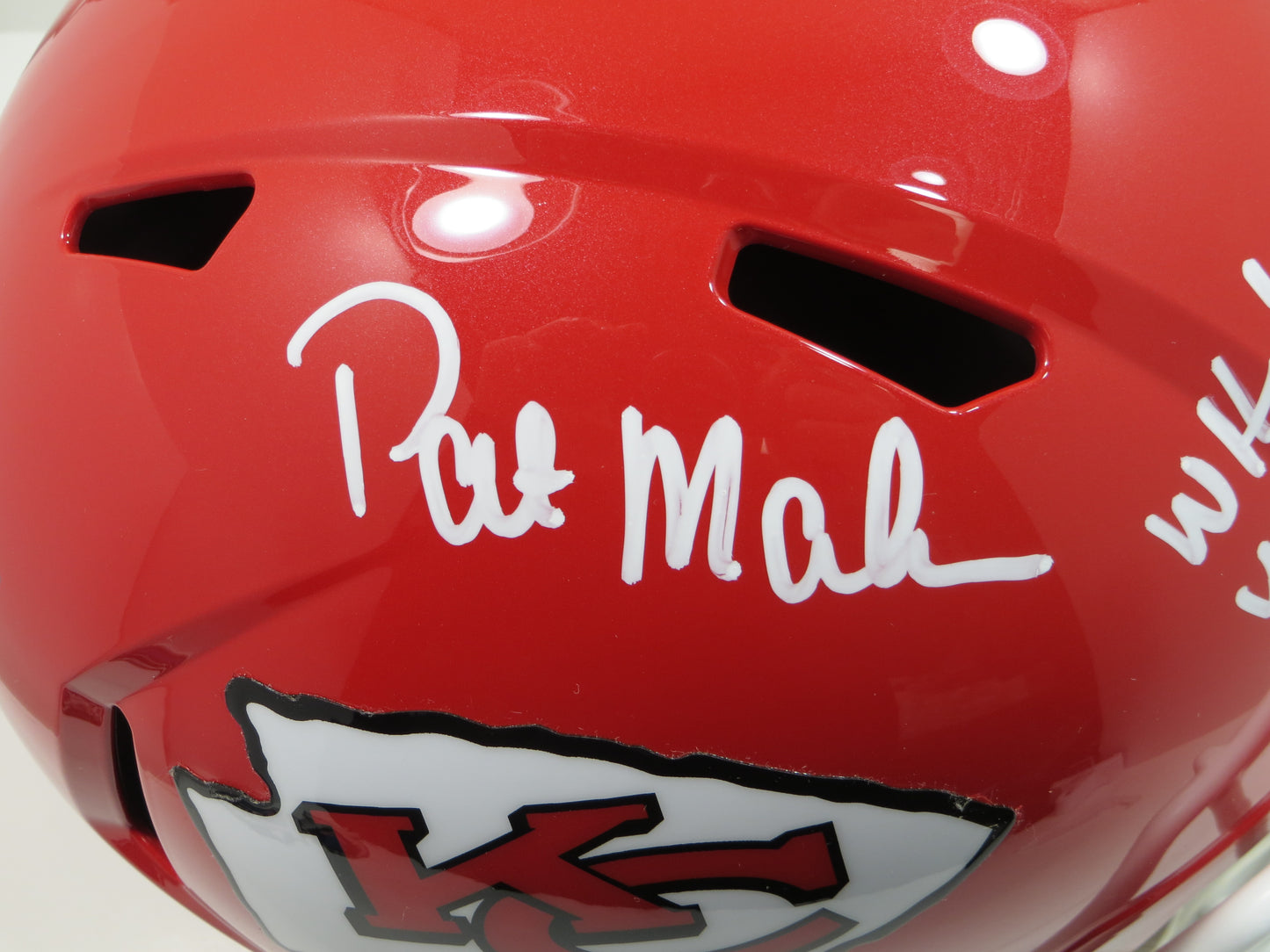 PAT MAHOMES SR. SIGNED Fullsize KANSAS CITY CHIEFS HELMET w/WhosYourDaddy BAS