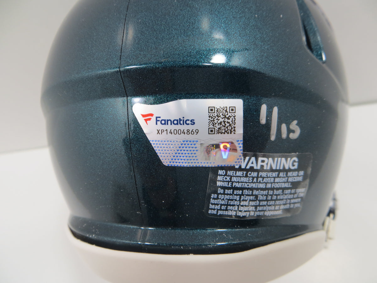 NOLAN SMITH SIGNED PHILADELPHIA EAGLES MINI HELMET w/INSC #1/15 Fanatics
