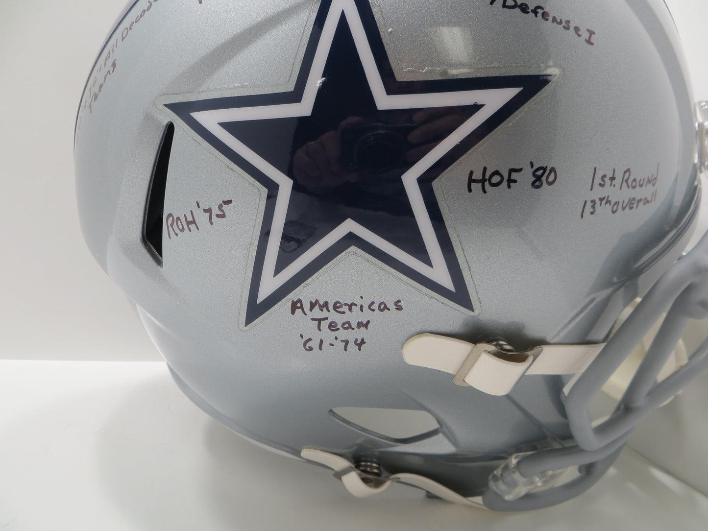 BOB LILLY SIGNED DALLAS COWBOYS RIDDELL FULL SIZE HELMET wFULLSTATS JSA