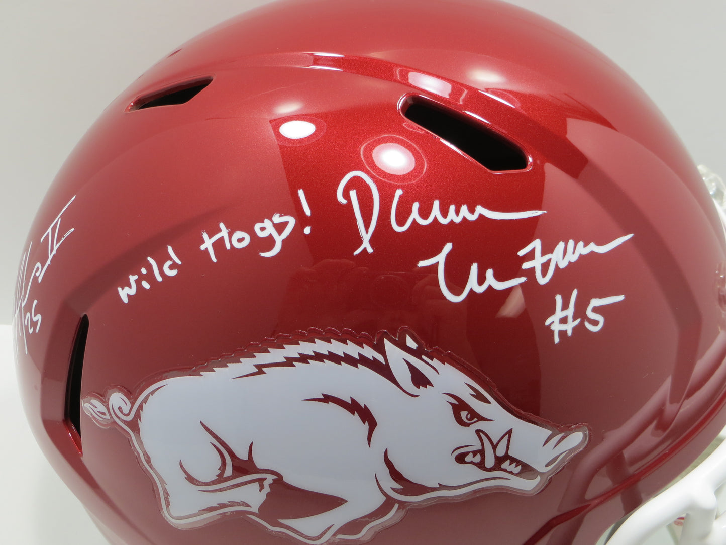 DARREN McFADDEN FELIX JONES SIGNED ARKANSAS RAZORBACKS HELMET w/WildHogs JSA