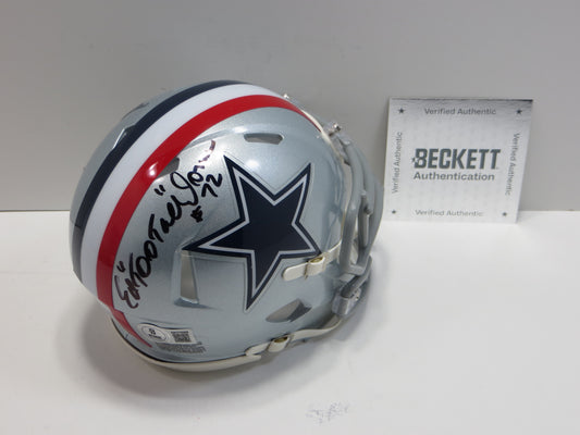 ED TOO TALL JONES SIGNED DALLAS COWBOYS 1976 MINI HELMET BAS COA