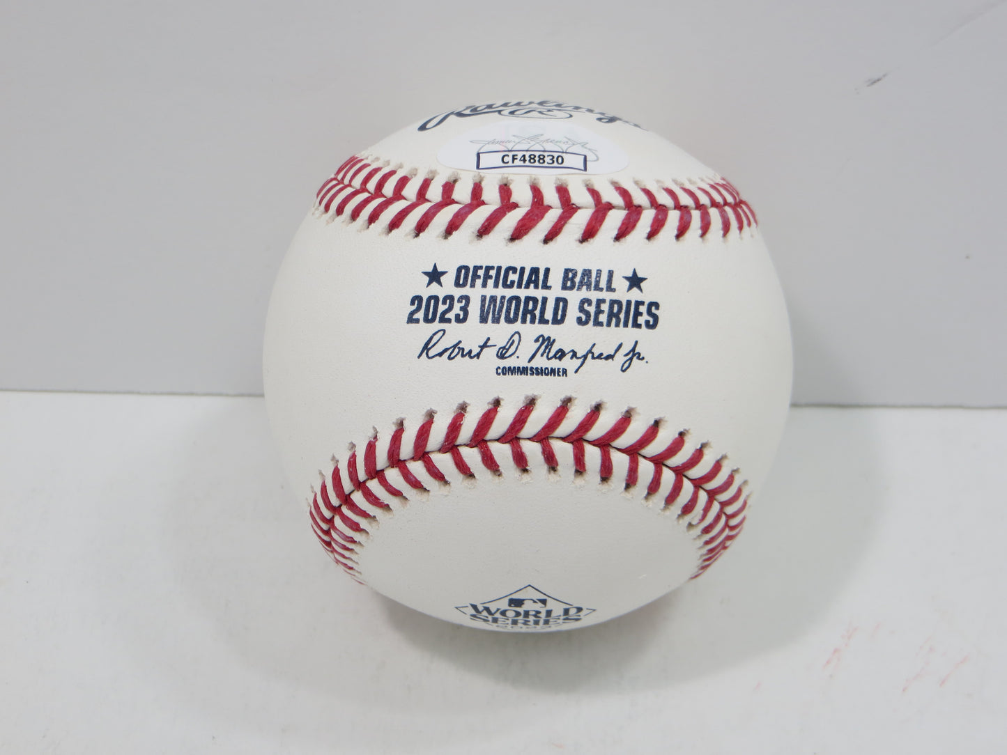 BRUCE BOCHY SIGNED Rawlings 2023 World Series BASEBALL w/INSC Texas Rangers JSA