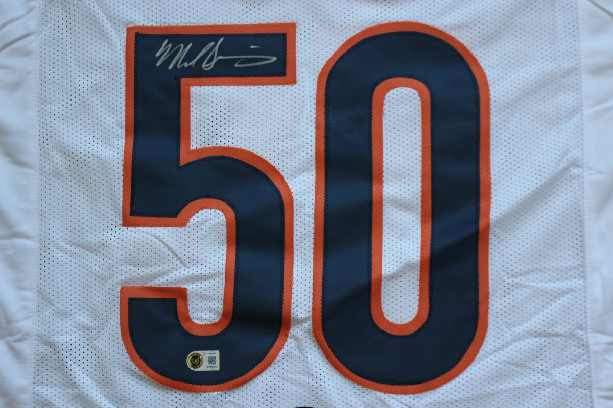 MIKE SINGLETARY CHICAGO BEARS SIGNED WHITE JERSEY Baylor Bears BAS COA