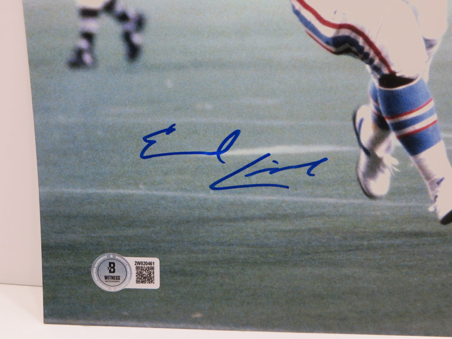 EARL CAMPBELL HOUSTON OILERS SIGNED 8x10 PHOTO LightBlue Uni BAS COA