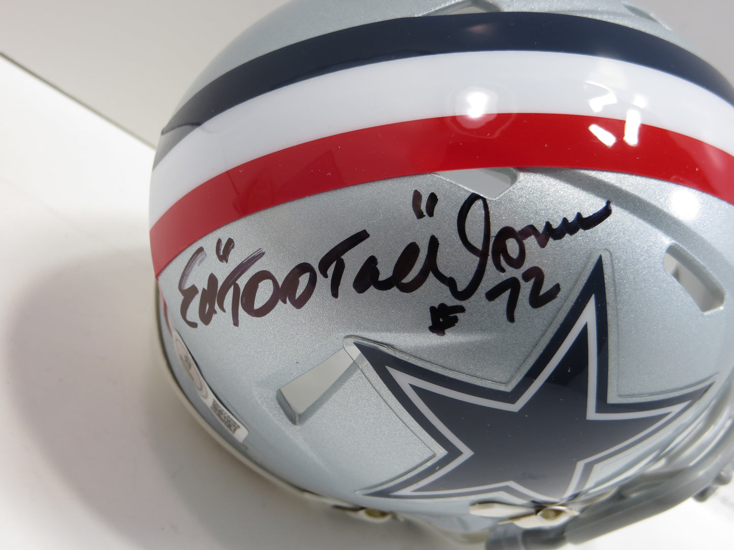 ED TOO TALL JONES SIGNED DALLAS COWBOYS 1976 MINI HELMET BAS COA