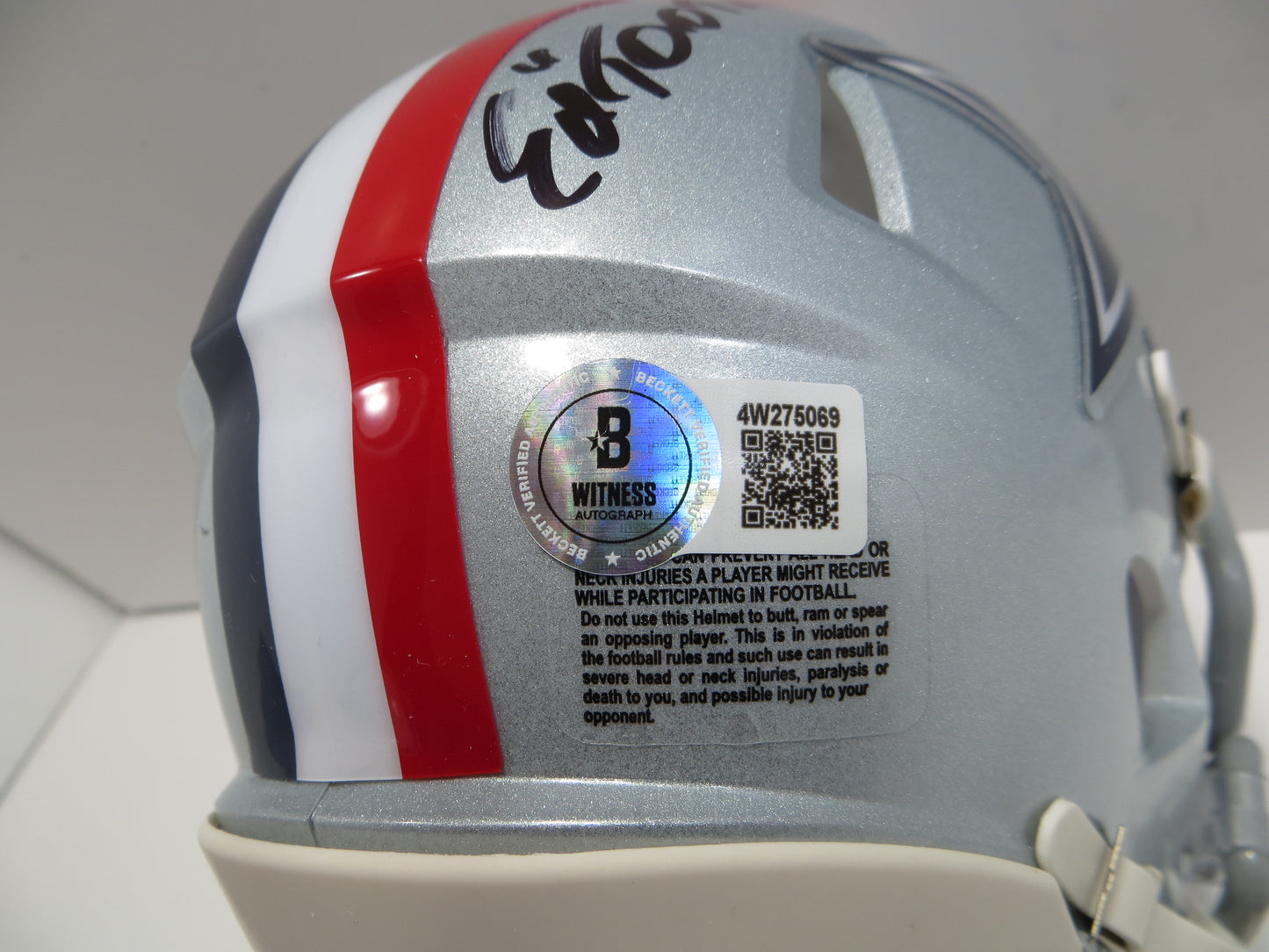 ED TOO TALL JONES SIGNED DALLAS COWBOYS 1976 MINI HELMET BAS COA