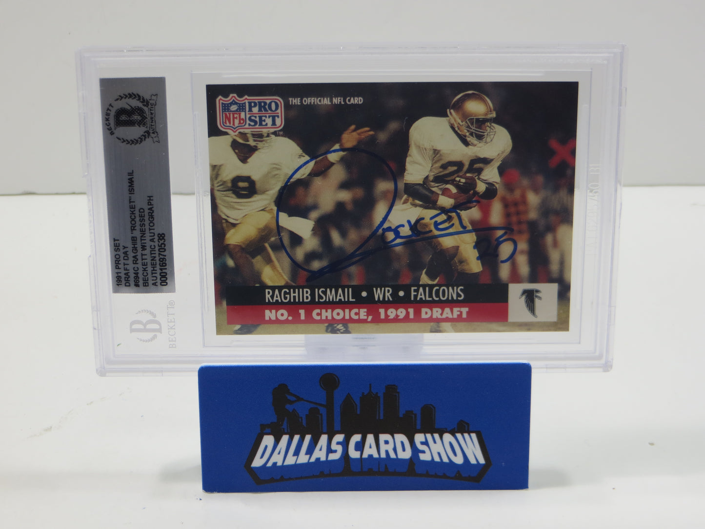 1991 PRO SET DRAFT DAY #694C RAGHIB "ROCKET" ISMAIL BGS AUTO