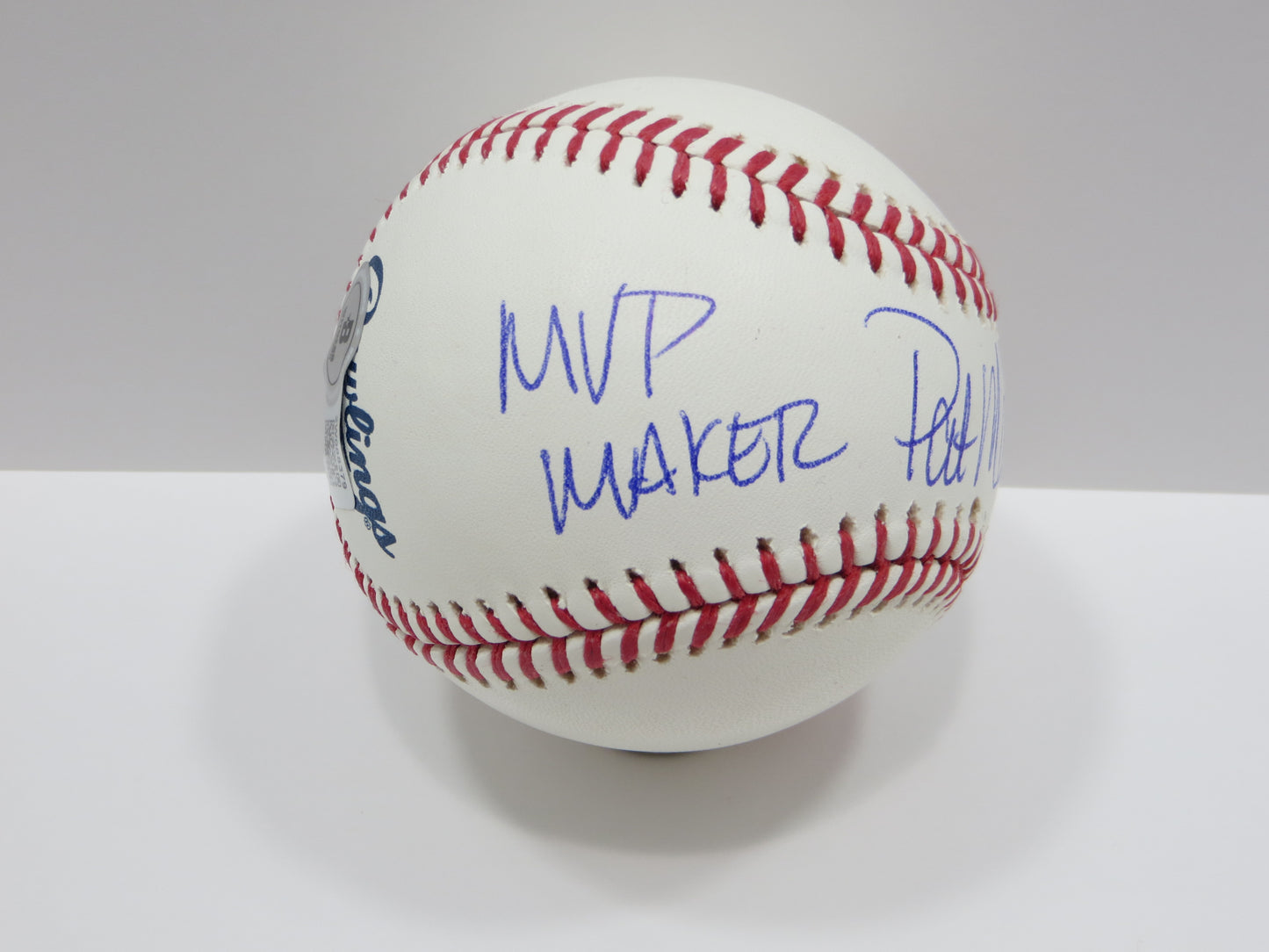 PAT PATRICK MAHOMES SR SIGNED OML BASEBALL Twins w/MVPMAKER THE REAL BAS