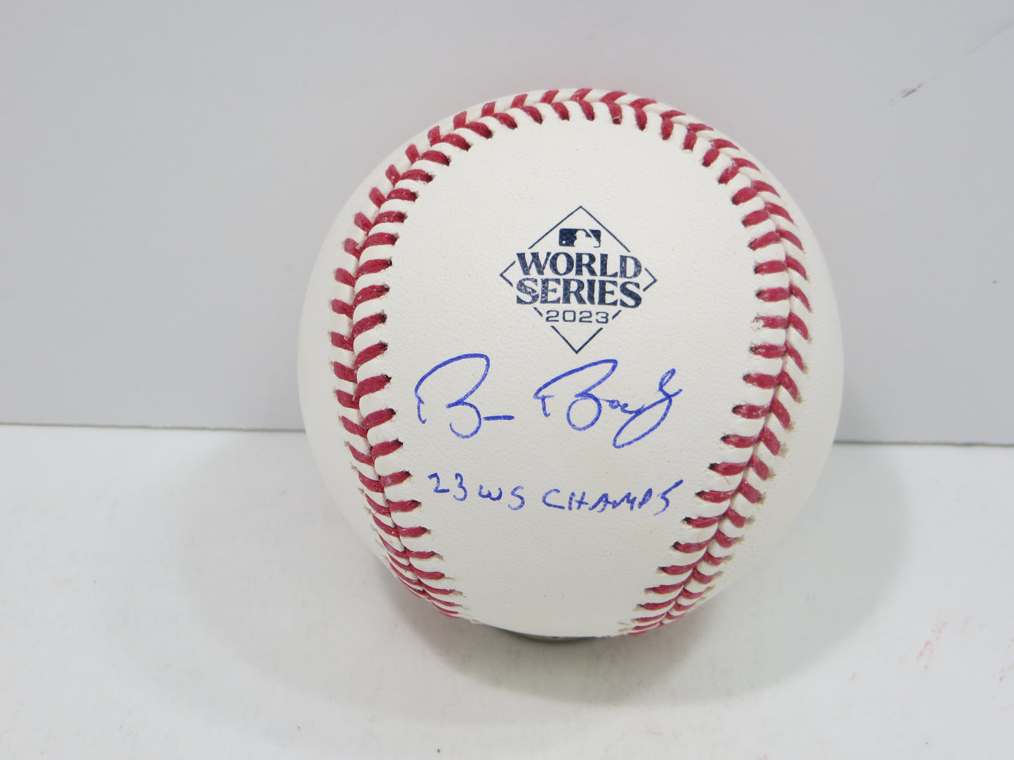 BRUCE BOCHY SIGNED Rawlings 2023 World Series BASEBALL w/INSC Texas Rangers JSA