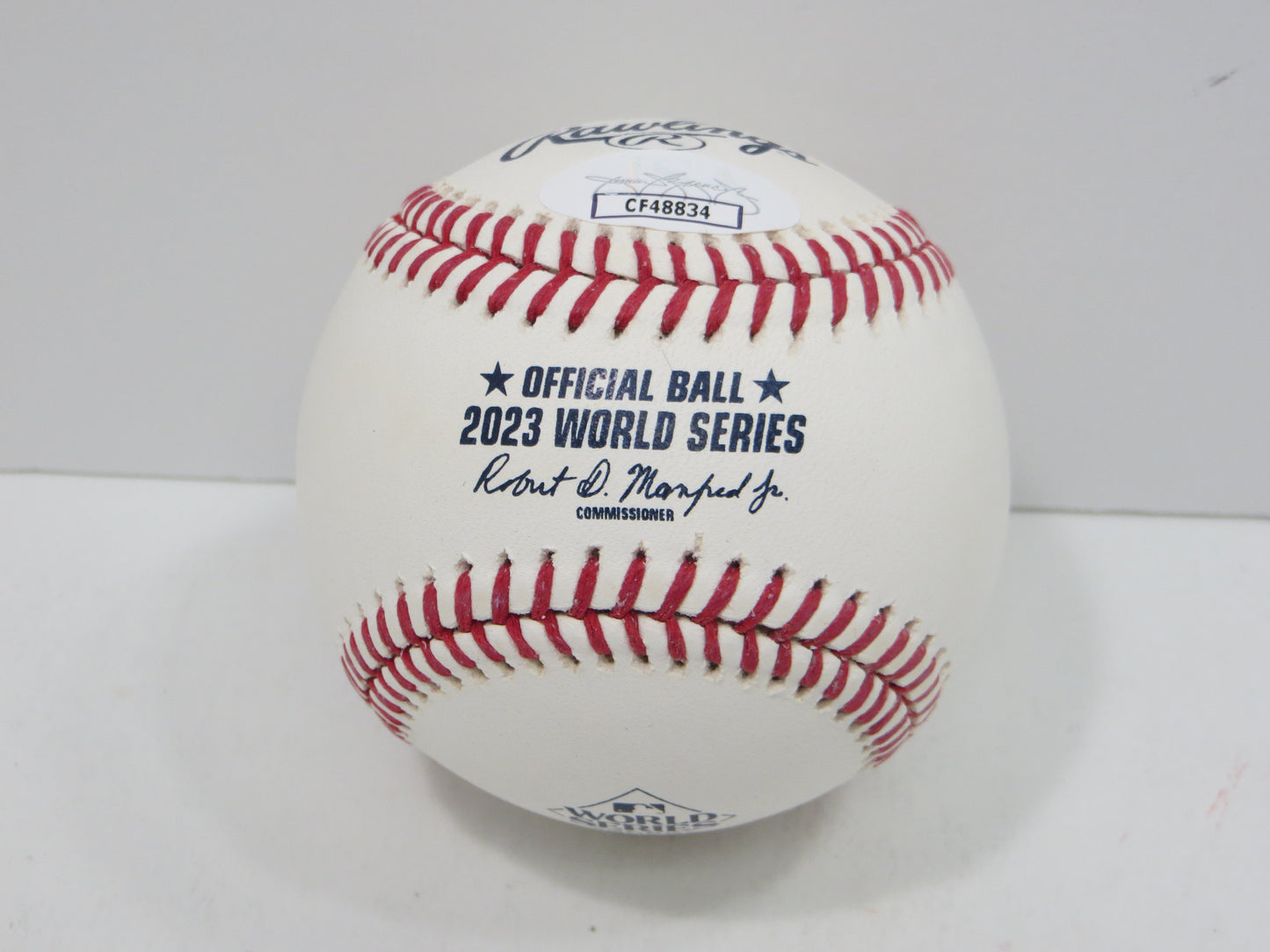 BRUCE BOCHY SIGNED Rawlings 2023 World Series BASEBALL w/INSC Texas Rangers JSA