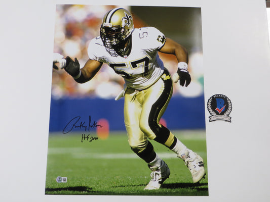 RICKEY JACKSON NEW ORLEANS SAINTS SIGNED 16x20 PHOTO w/HOF 2010 BAS COA