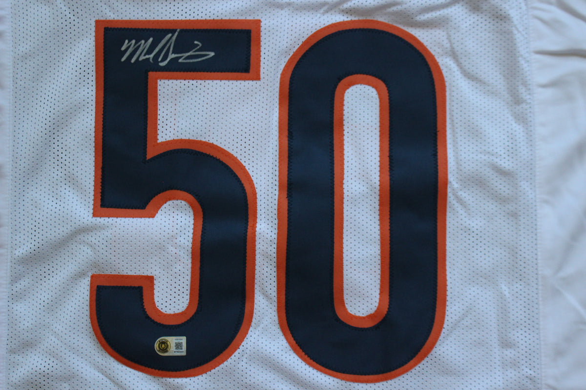 MIKE SINGLETARY CHICAGO BEARS SIGNED WHITE JERSEY Baylor Bears BAS COA
