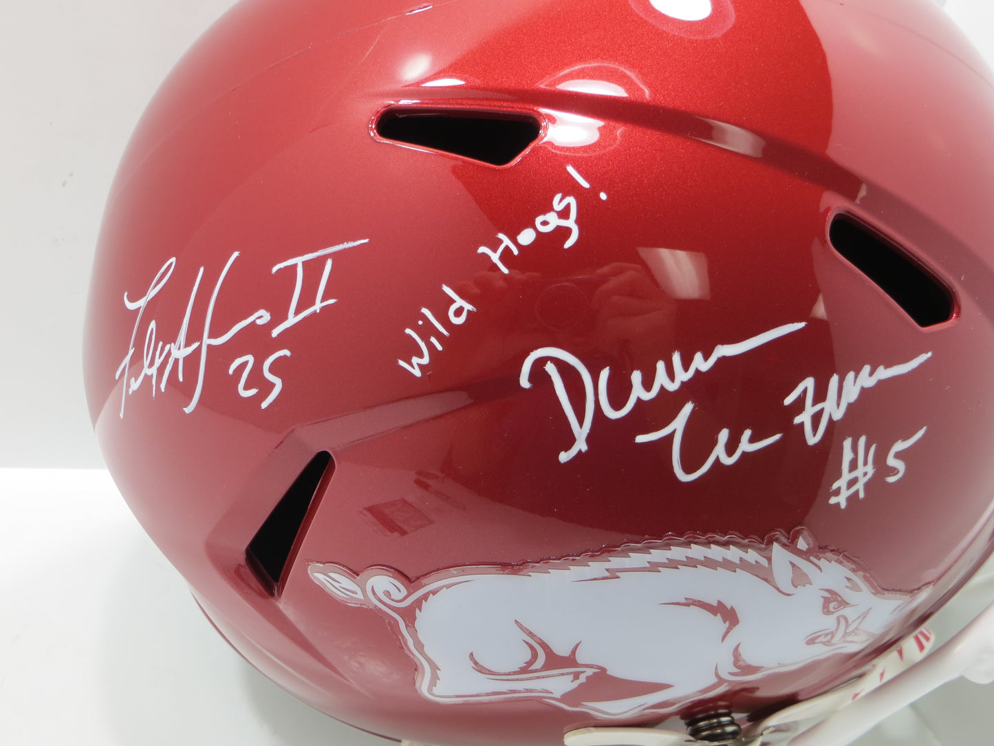 DARREN McFADDEN FELIX JONES SIGNED ARKANSAS RAZORBACKS HELMET w/WildHogs JSA