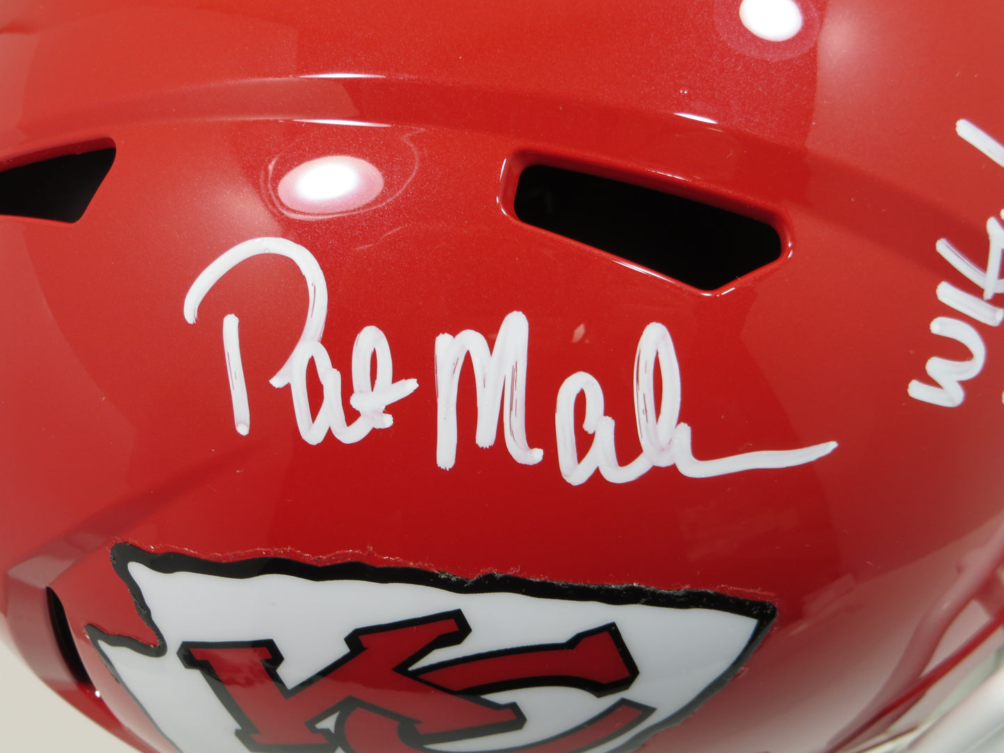 PAT MAHOMES SR. SIGNED Fullsize KANSAS CITY CHIEFS HELMET w/WhosYourDaddy BAS