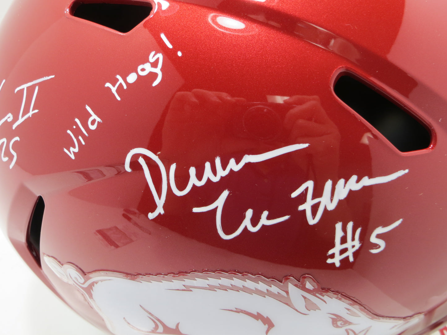 DARREN McFADDEN FELIX JONES SIGNED ARKANSAS RAZORBACKS HELMET w/WildHogs JSA