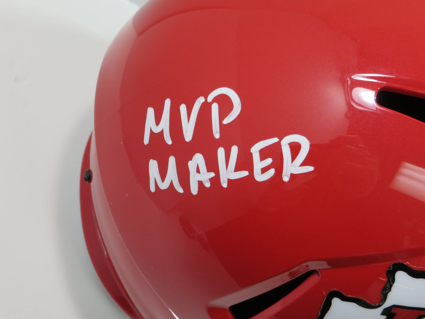 PAT MAHOMES SR. SIGNED Fullsize KANSAS CITY CHIEFS HELMET w/WhosYourDaddy BAS