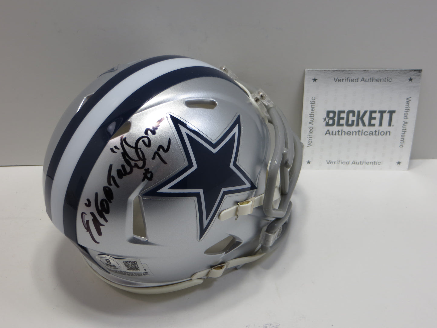 ED TOO TALL JONES SIGNED DALLAS COWBOYS MINI HELMET BAS COA