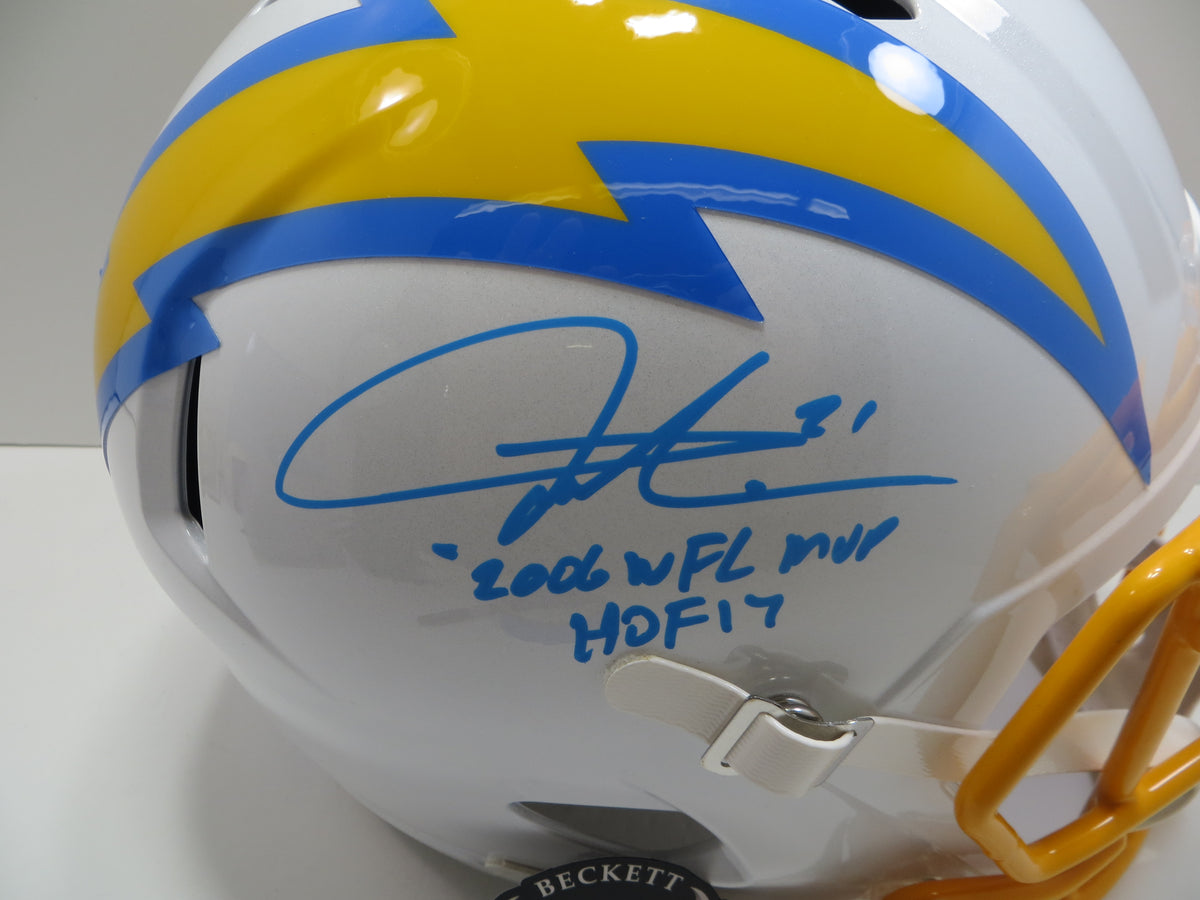 LaDAINIAN TOMLINSON CHARGERS SIGNED FULL SIZE HELMET w/MVP & HOF TCU BAS