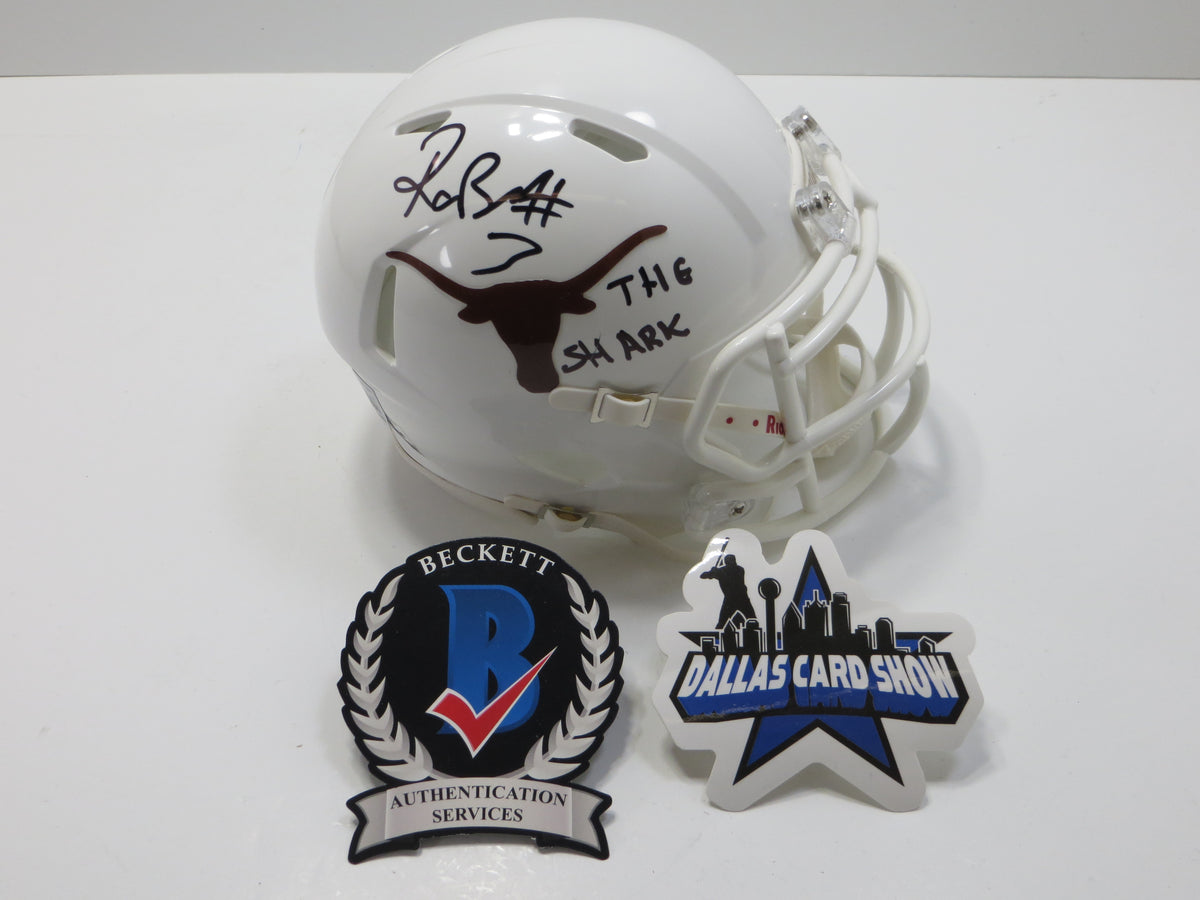 RASHEEM BILES TEXAS LONGHORNS SIGNED MINI HELMET w/THESHARK BAS