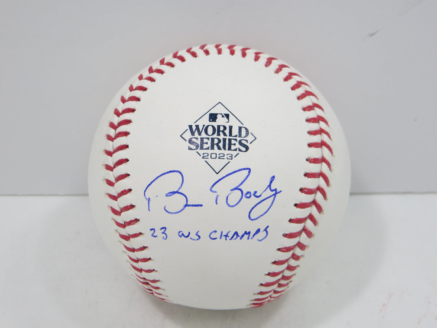 BRUCE BOCHY SIGNED Rawlings 2023 World Series BASEBALL w/INSC Texas Rangers JSA