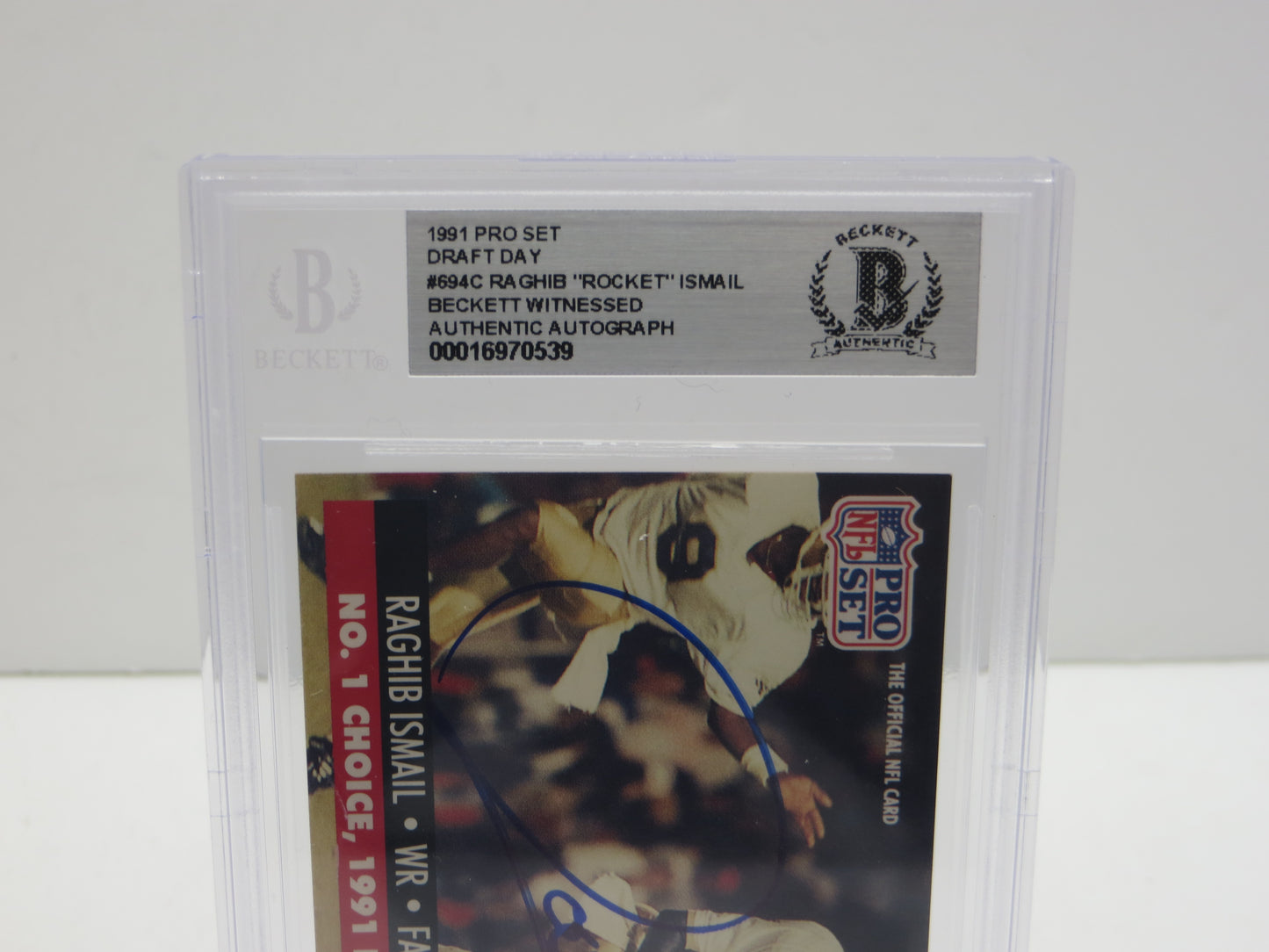 1991 PRO SET DRAFT DAY #694C RAGHIB "ROCKET" ISMAIL BGS AUTO