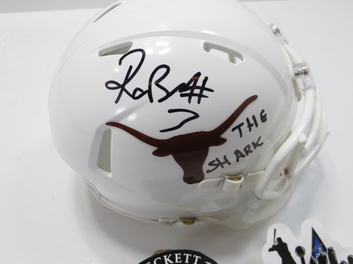 RASHEEM BILES TEXAS LONGHORNS SIGNED MINI HELMET w/THESHARK BAS