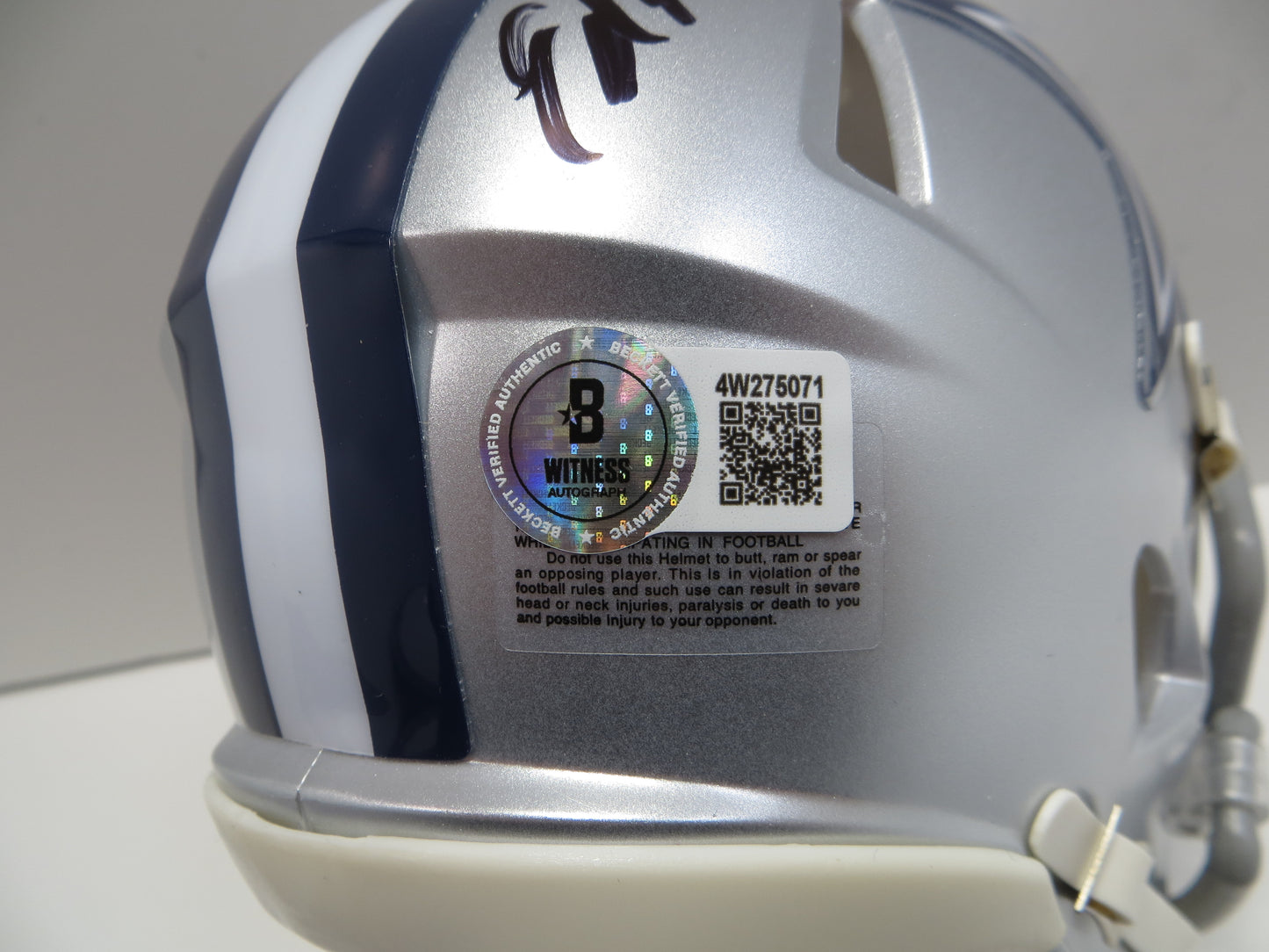 ED TOO TALL JONES SIGNED DALLAS COWBOYS MINI HELMET BAS COA