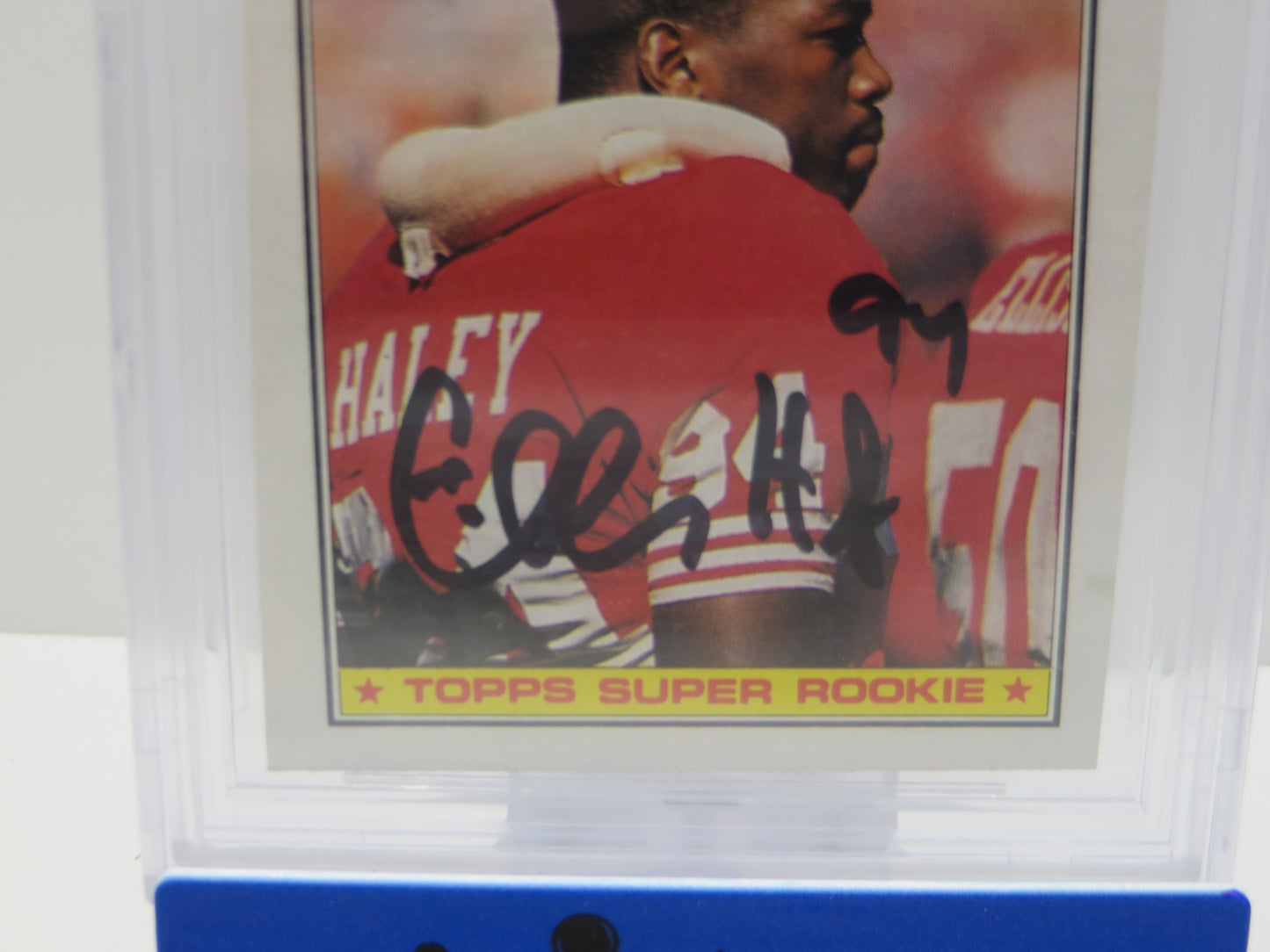 CHARLES HALEY SIGNED 1987 TOPPS #125 COWBOYS 49ers BGS BAS SLAB AUTO 10