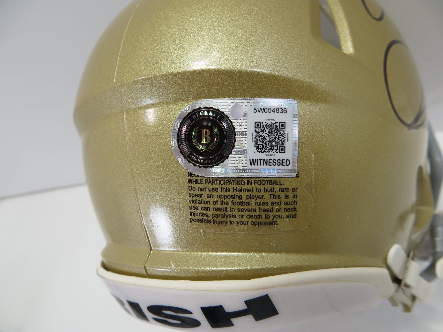 ROCKET ISMAIL TONY RICE SIGNED NOTRE DAME ND MINI HELMET w/88 Champs BAS