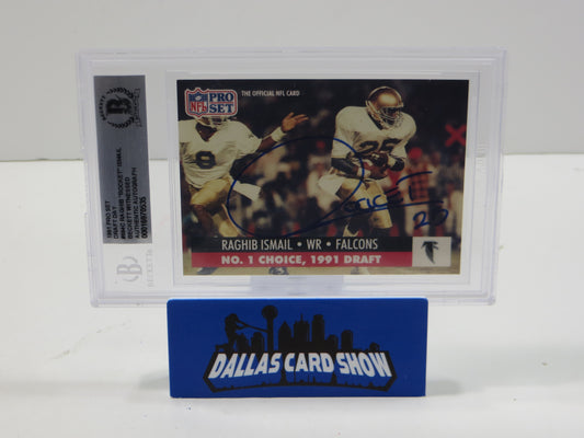 1991 PRO SET DRAFT DAY #694C RAGHIB "ROCKET" ISMAIL BGS AUTO