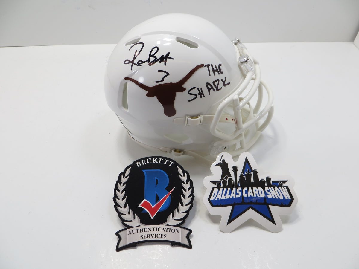 RASHEEM BILES TEXAS LONGHORNS SIGNED MINI HELMET w/THESHARK BAS