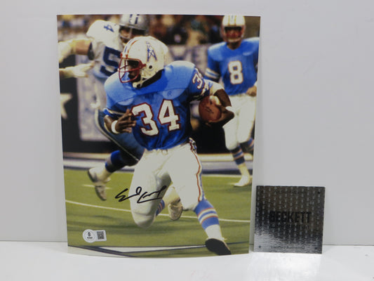 EARL CAMPBELL HOUSTON OILERS SIGNED 8x10 PHOTO LuvYaBlue BAS COA