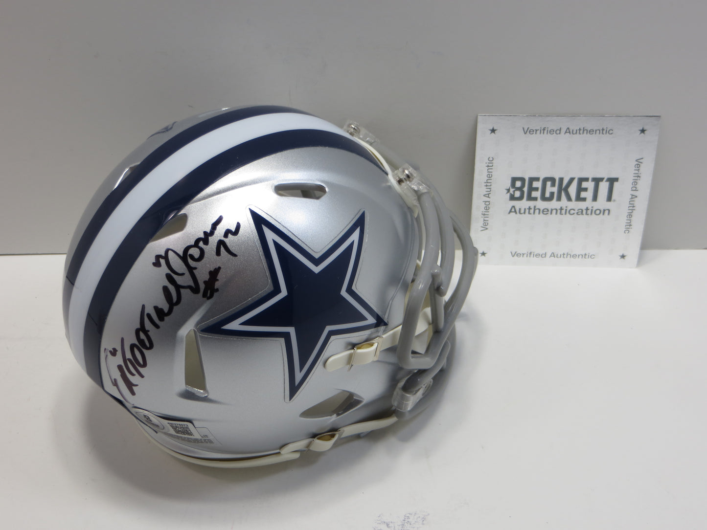 ED TOO TALL JONES SIGNED DALLAS COWBOYS MINI HELMET BAS COA