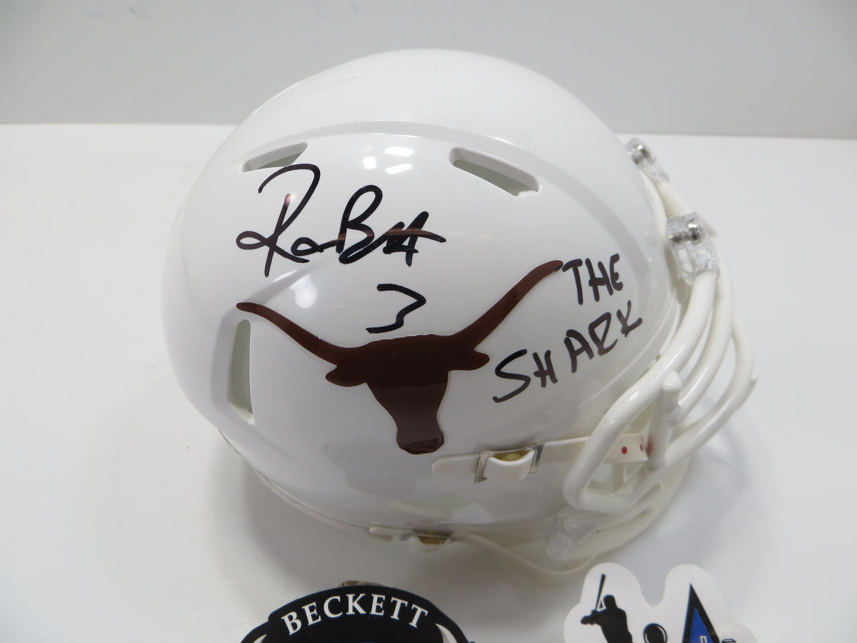 RASHEEM BILES TEXAS LONGHORNS SIGNED MINI HELMET w/THESHARK BAS